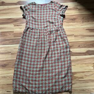 Pyne & Smith dress no. 17 Pistachio & Paprika Check